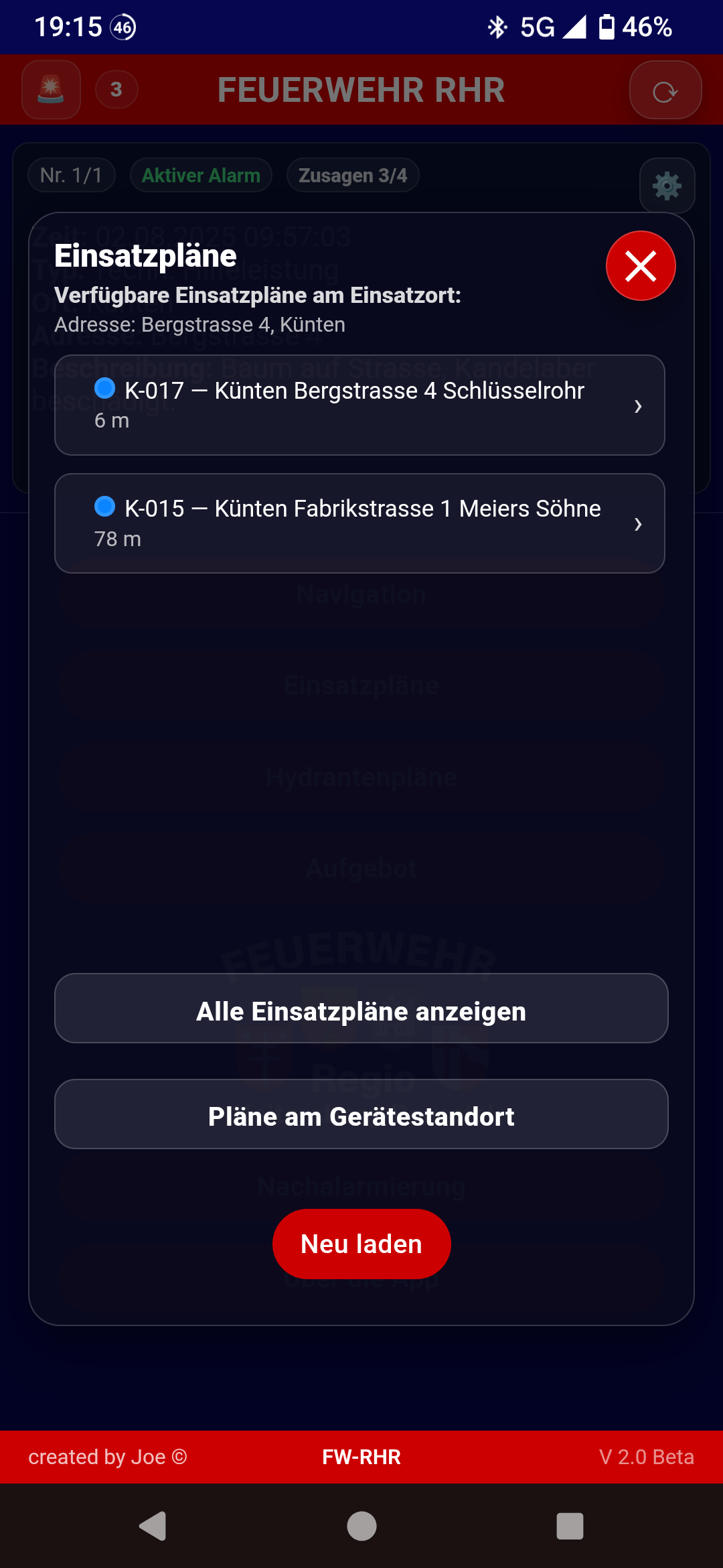 Einsatzplan – Standort